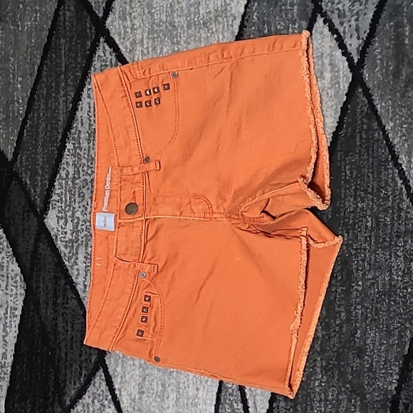 MOSSIMO BURNT ORANGE STUDDED DENIM JEAN SHORTS - Picture 8 of 11